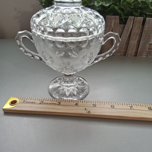 Cut Lead Crystal Footed Coveredsugar Etched Floral Design‎ - Picture 9 of 14